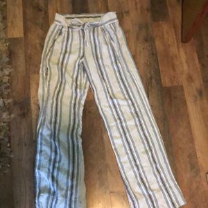 These are wide leg blue pants for women size xs